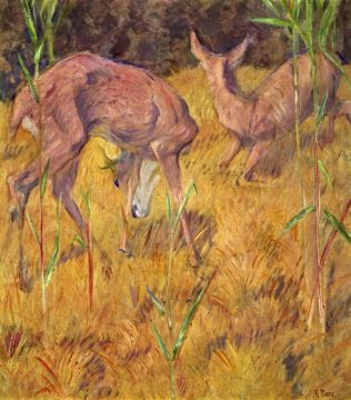 Franz Marc - Rehe im Schilf Franz Marc - Rehe im Schilf