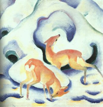 Franz Marc - Rehe im Schnee II Franz Marc - Rehe im Schnee II